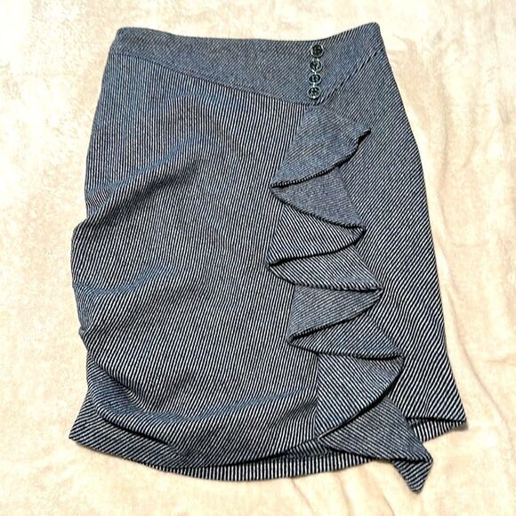 COPY - Eva Franca French Designer Wool Pinstripe Skirt - Picture 9 of 11